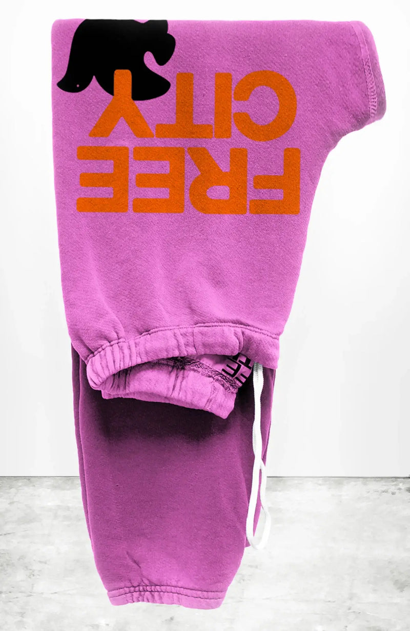 FREECITY LARGE SWEATPANT - PINK PLANT