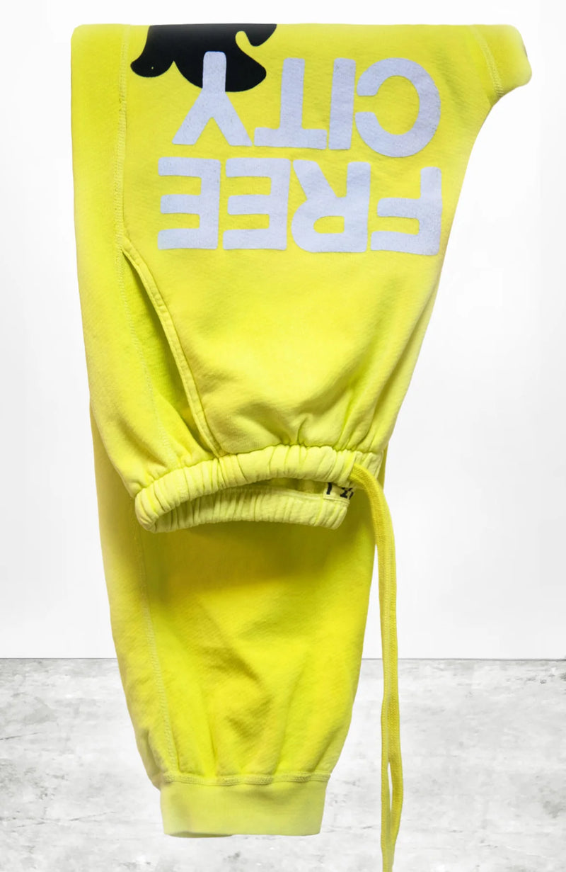 FREECITYLARGE SUNFADES POCKET SWEATPANT - YELLOW