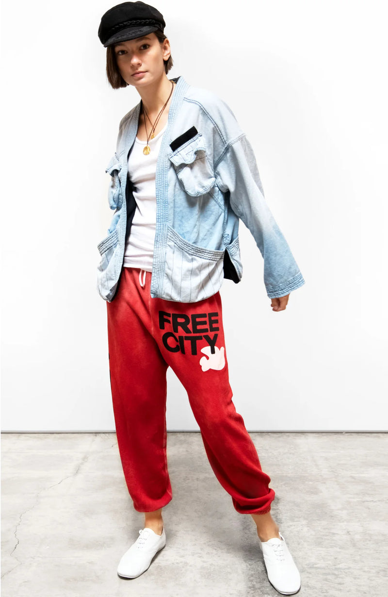 LETSGO FREECITY OG SUPERVINTAGE SWEATPANT - ARTYARD RED