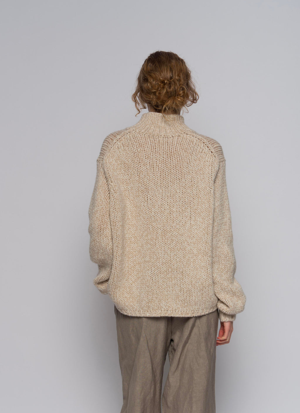 CHUNKY CASHMERE HIGH NECK PULLOVER