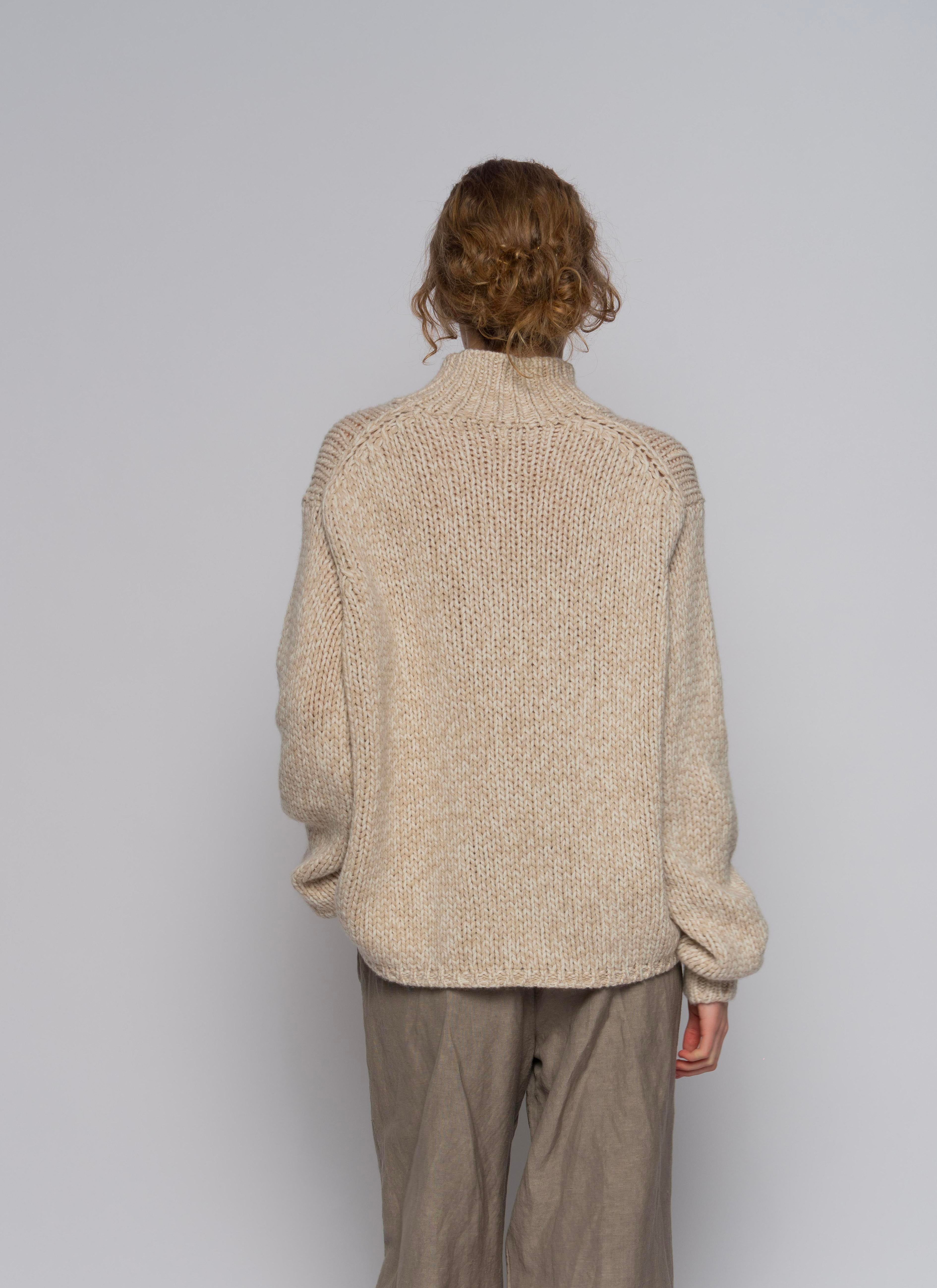 CHUNKY CASHMERE HIGH NECK PULLOVER