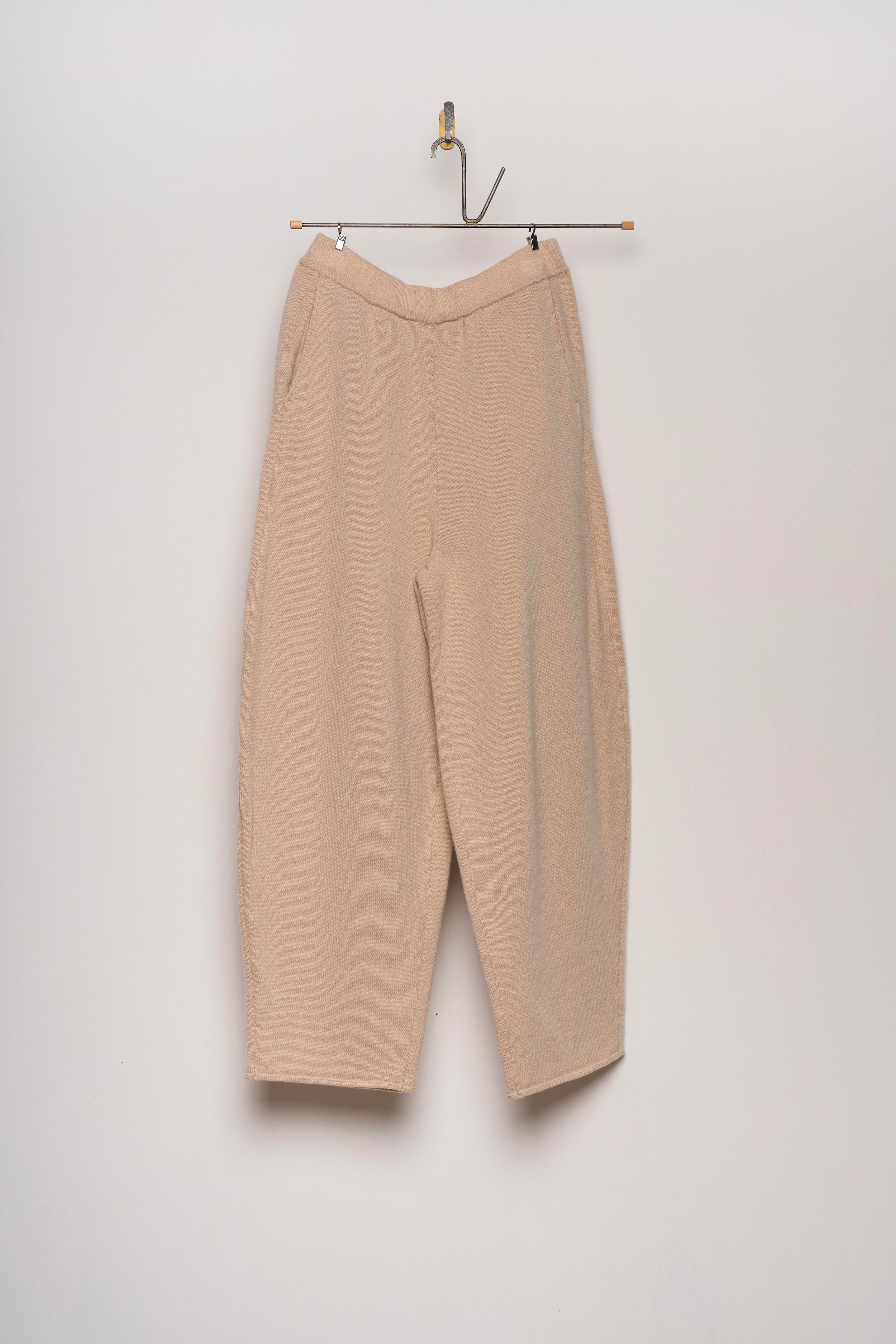 BARREL LEG CASHMERE PANTS