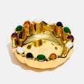 GEMSTONED ASHTRAY - GOLD MULTI-STONE