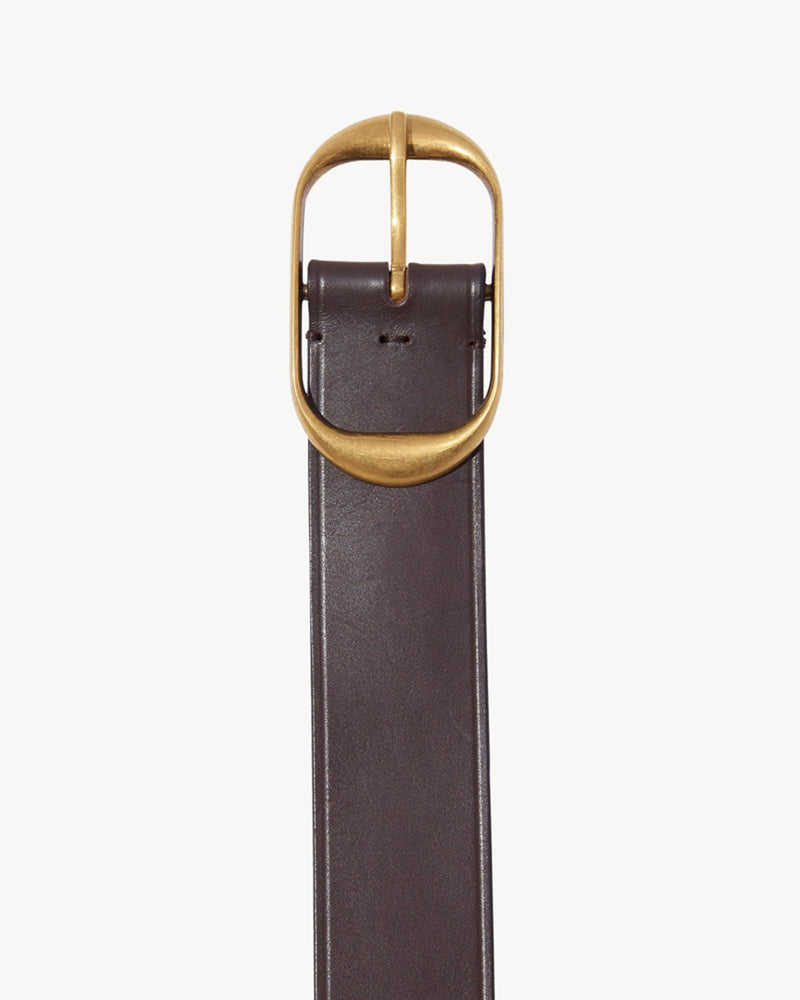 NILI BELT - DARK BROWN W/ANTIQUE BRASS BUCKLE