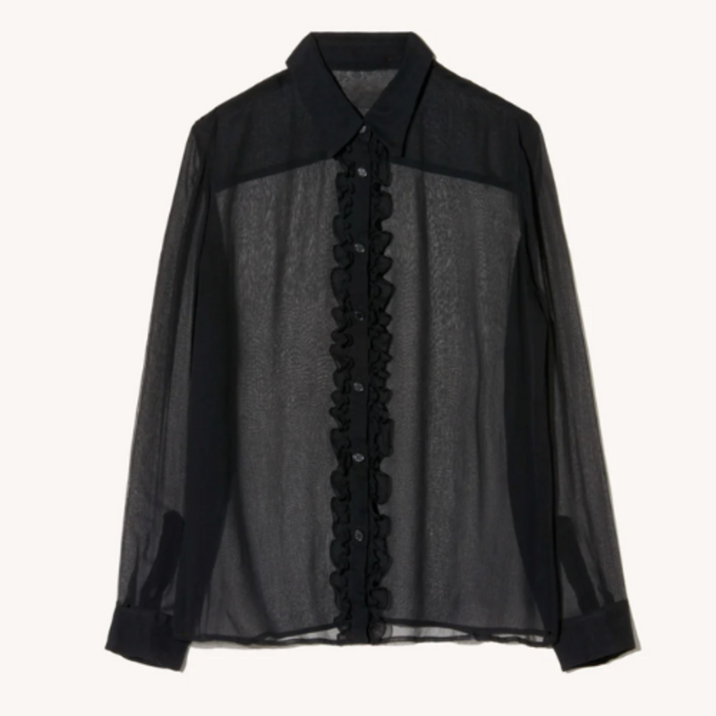 KRIS SILK SHIRT - BLACK