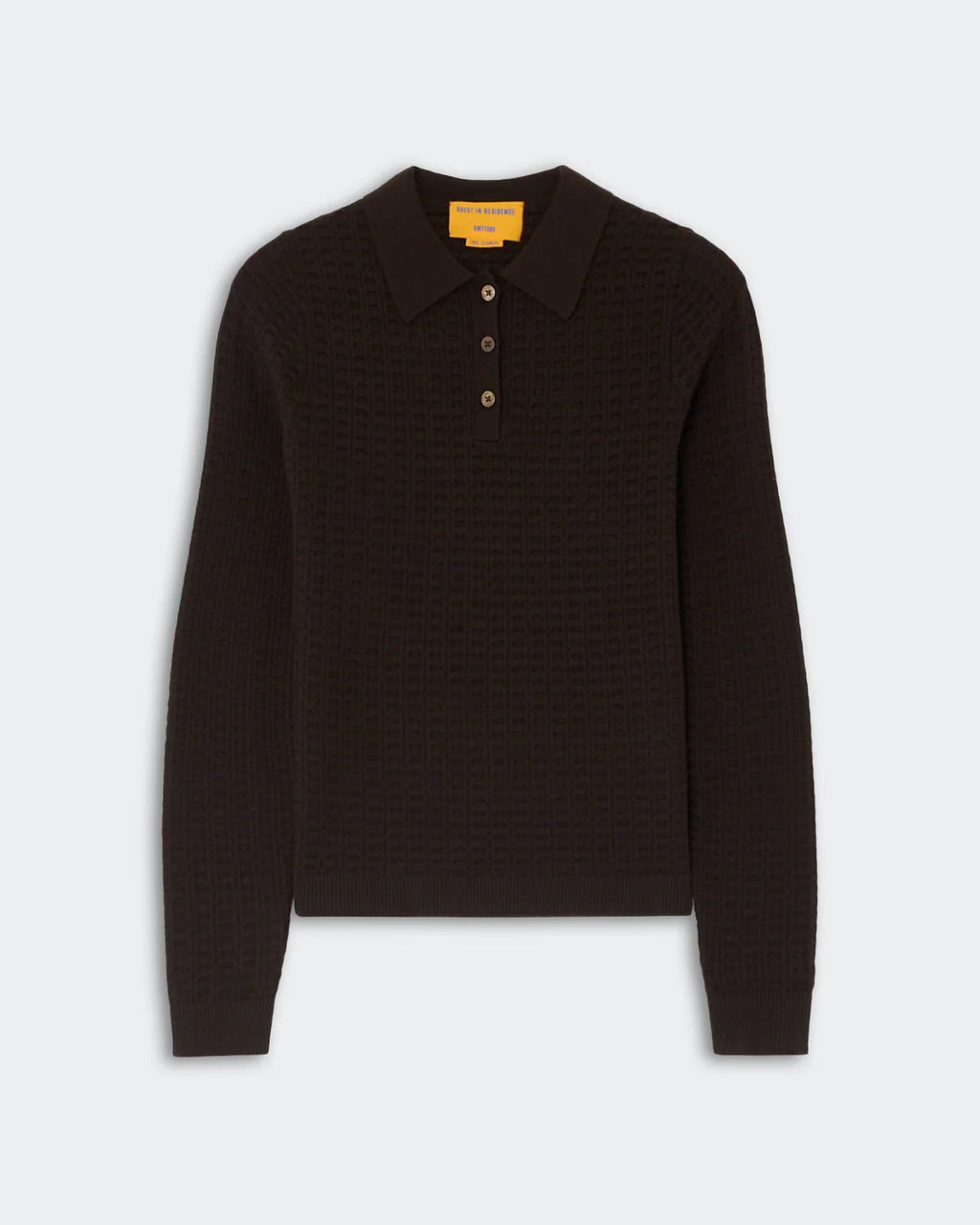 L/S SHRUNKEN WAFFLE POLO