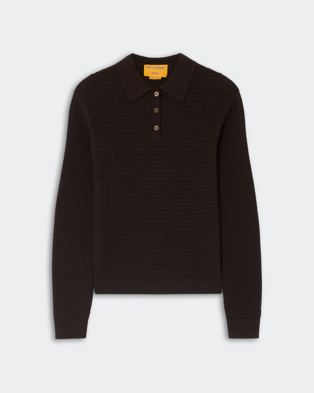 L/S SHRUNKEN WAFFLE POLO