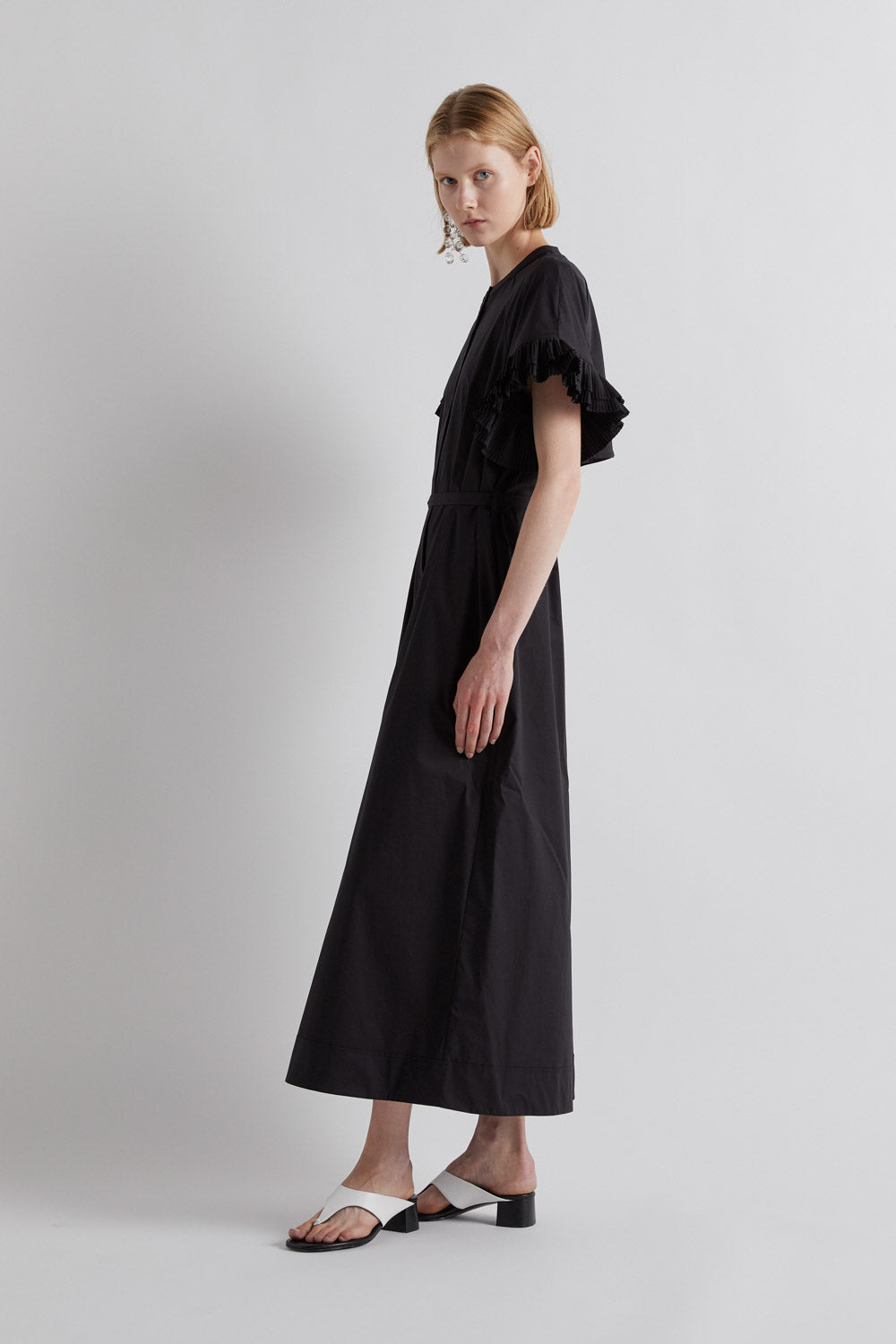 SHORT SLEEVE BELTED JUMPSUIT