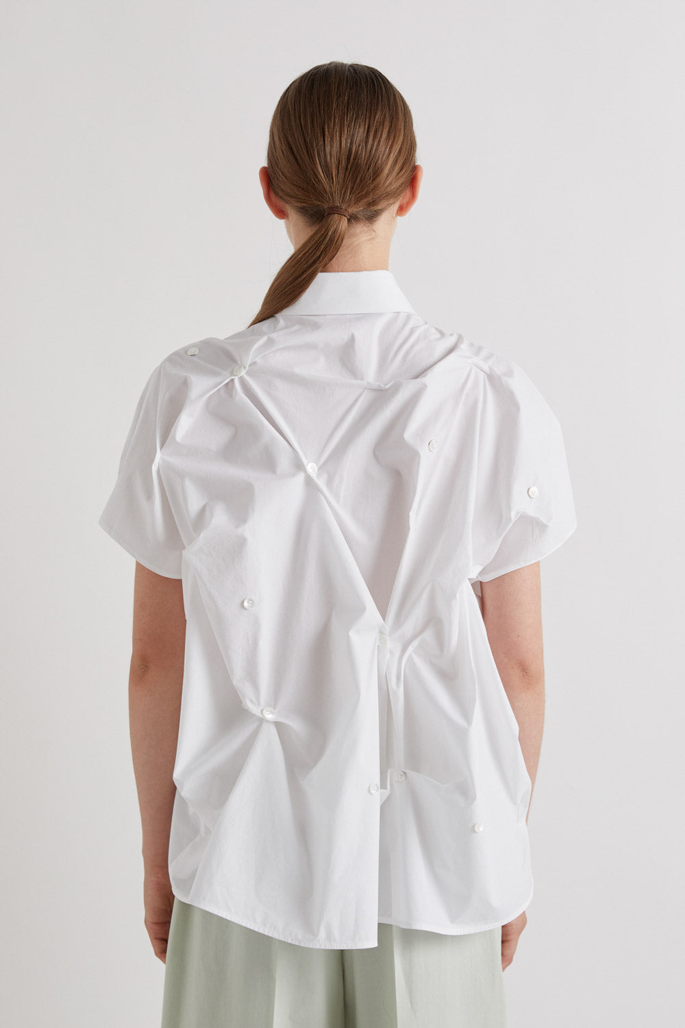 ROUCHED BUTTON UP TOP