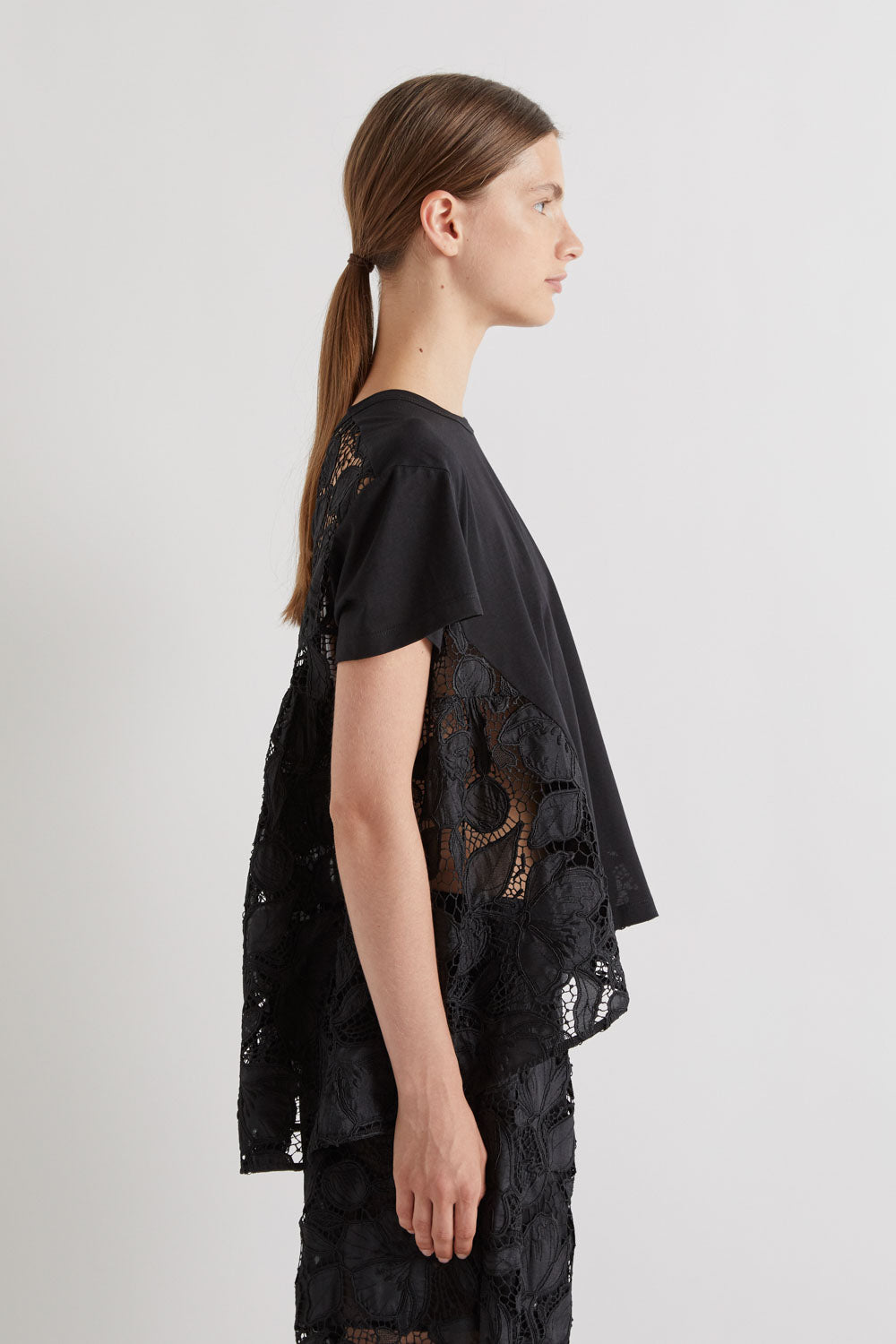 SHORT SLEEVE LACE TOP