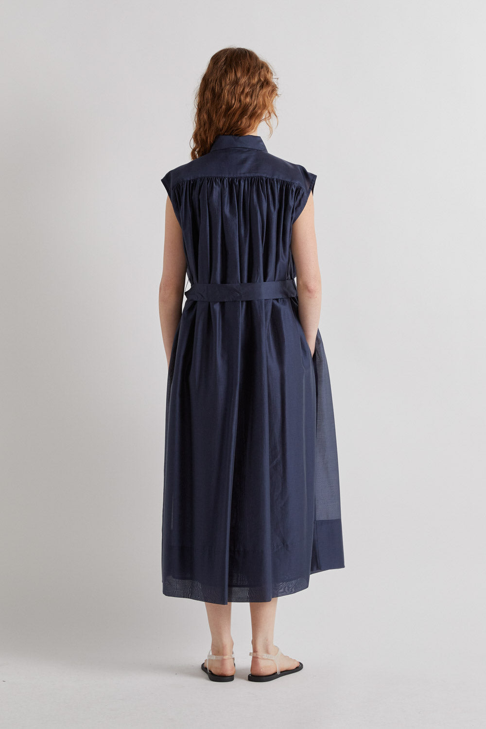 BELTED COLLARED DRESS