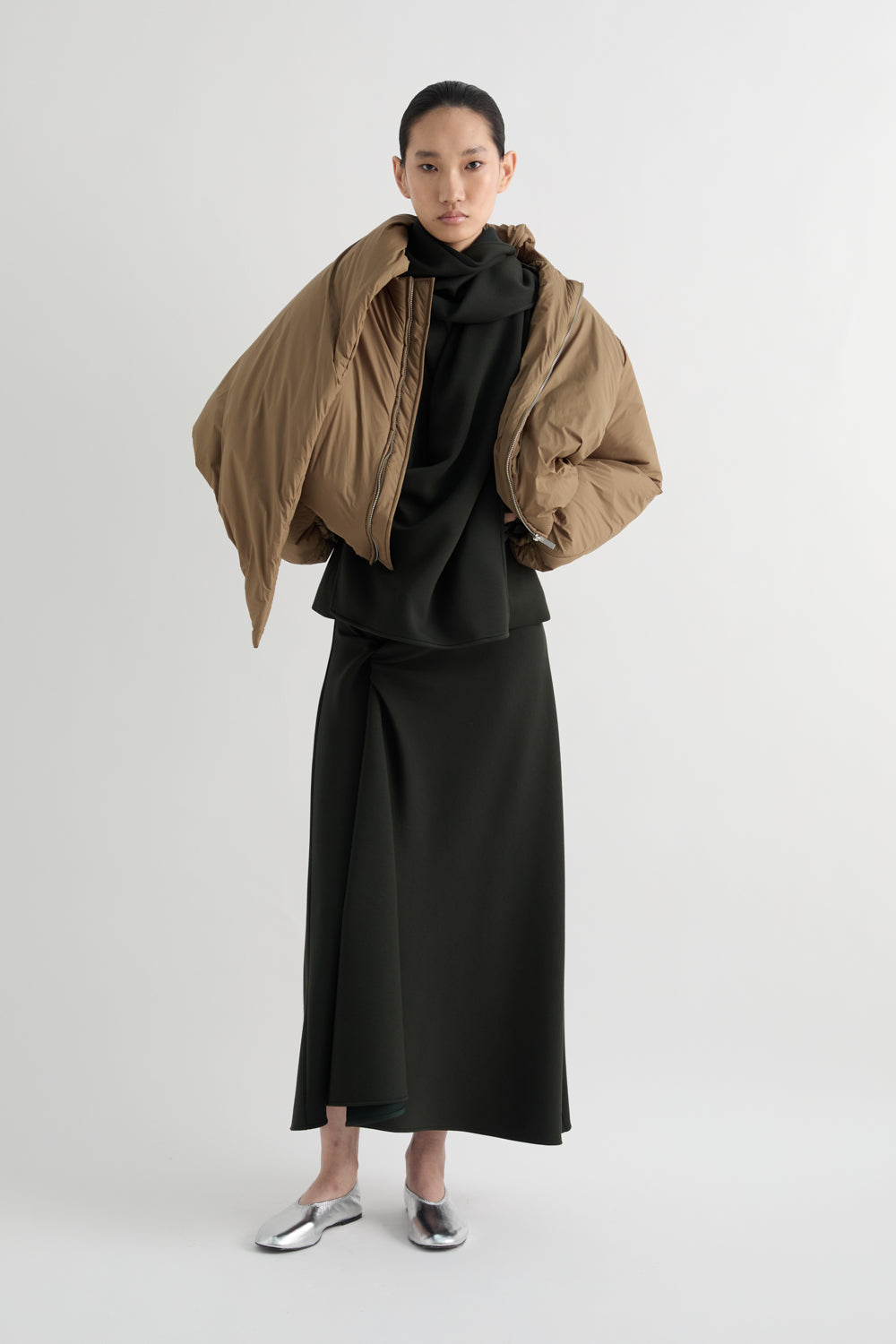 NECK TIE BUBBLE JACKET