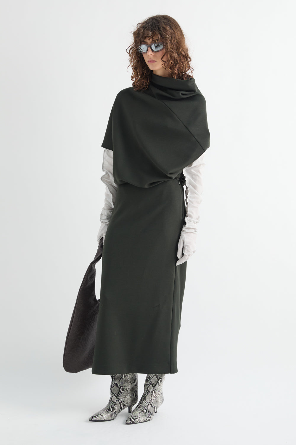 HIGH NECK MIDI DRESS