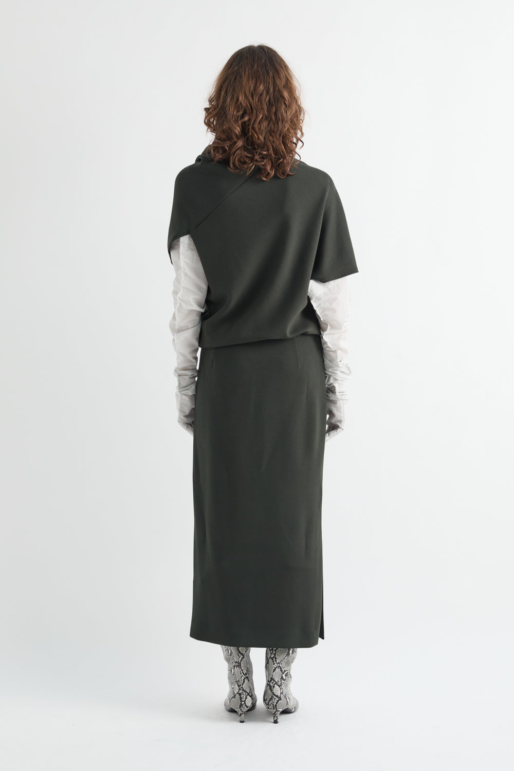 HIGH NECK MIDI DRESS