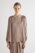 DRAPED LONG SLEEVE TOP