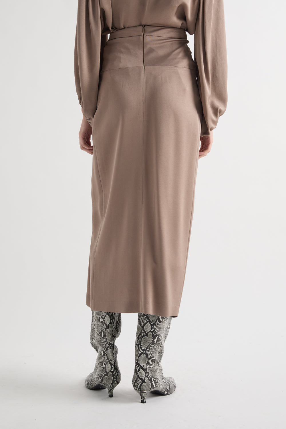 DRAPED MIDI SKIRT