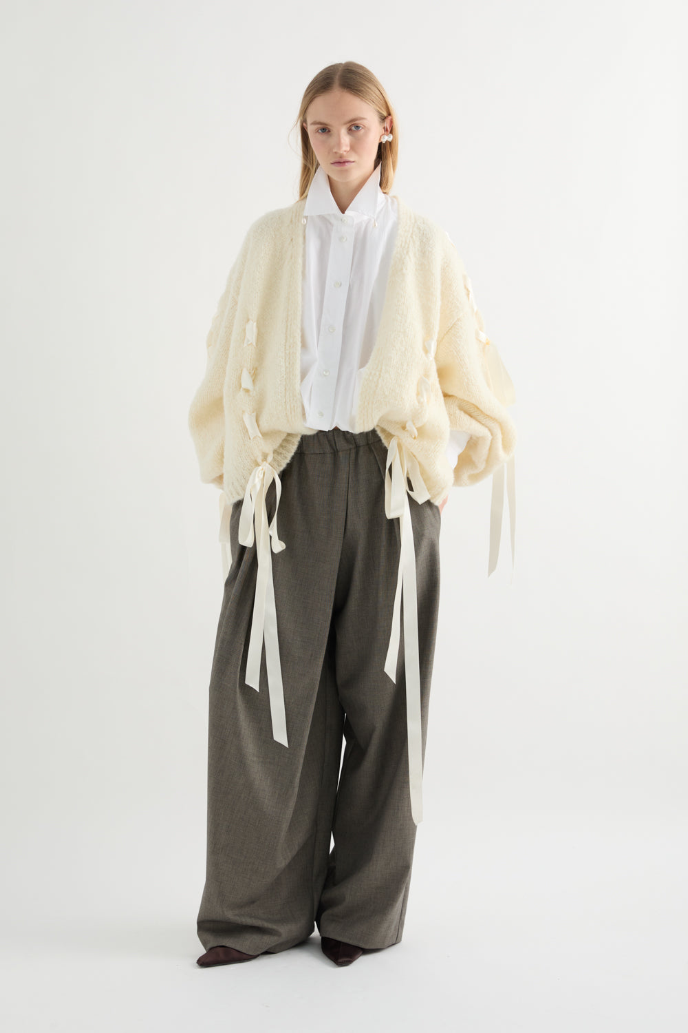 BRAIDED RIBBON CARDIGAN