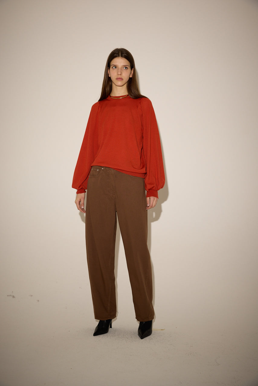 RELAXED WOOL CREWNECK - ORANGE