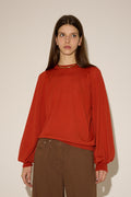 RELAXED WOOL CREWNECK - ORANGE