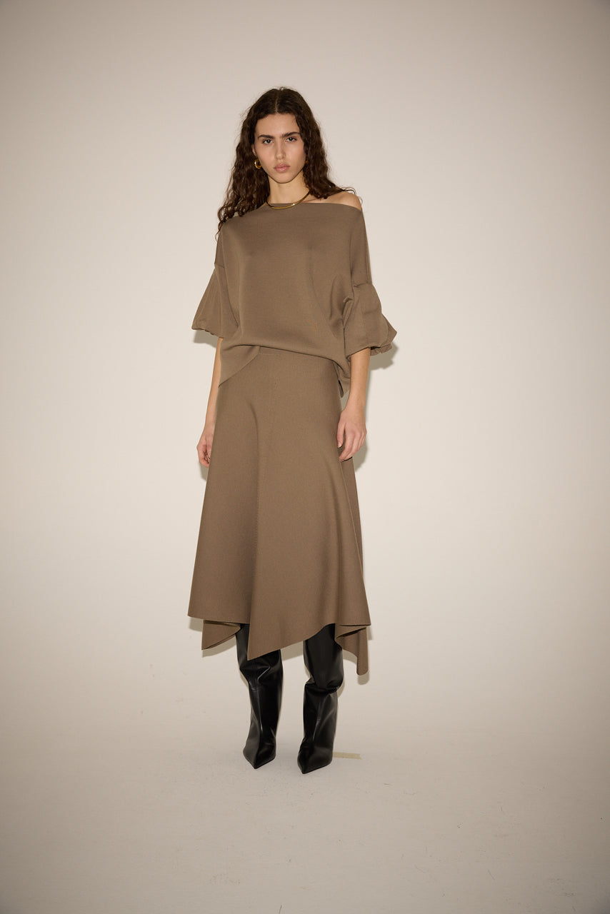 DRAPED MIDI SKIRT