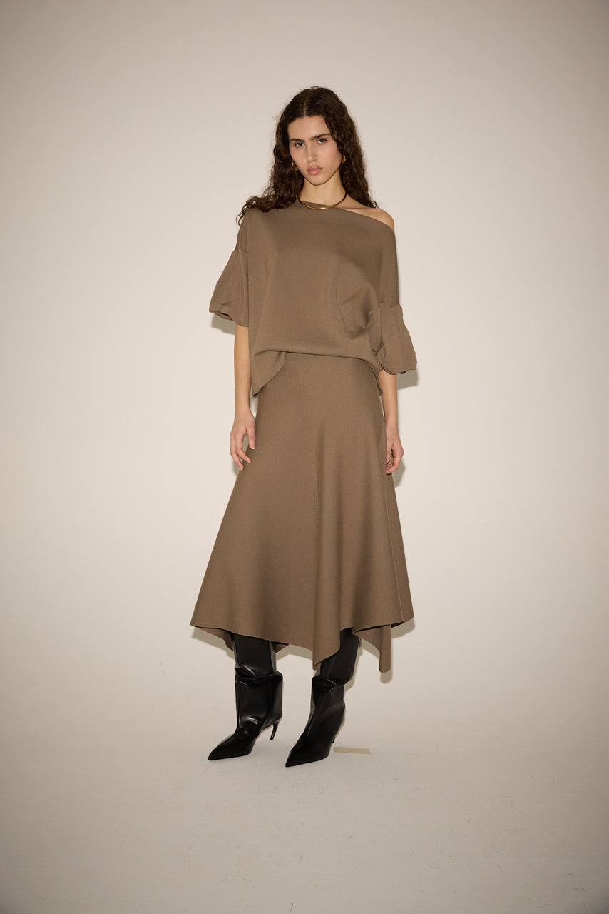 DRAPED MIDI SKIRT