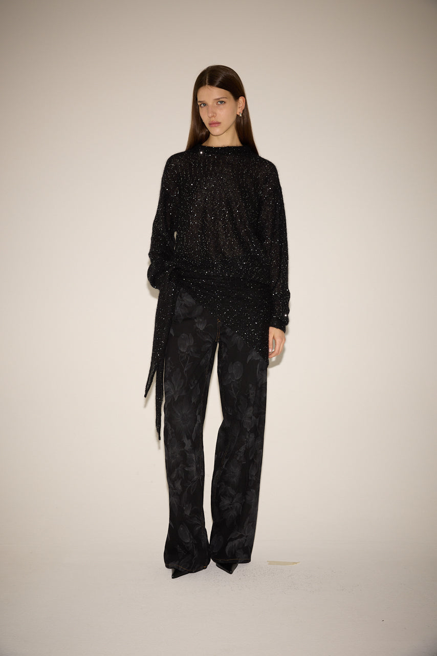 SEQUINED CREWNECK KNIT