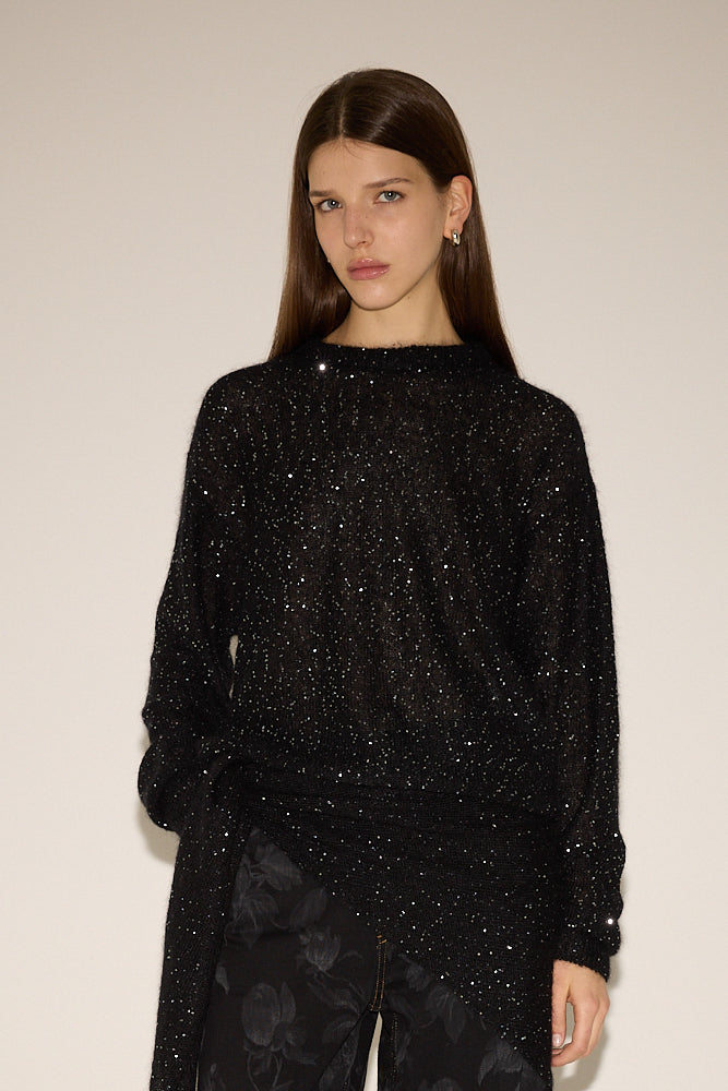 SEQUINED CREWNECK KNIT