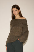 SEQUINED OFF-SHOULDER KNIT