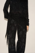 SEQUINED TRIANGLE SCARF - BLACK