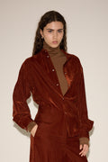 VELVET BUTTONED BLOUSE