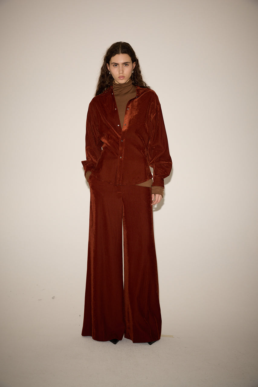 VELVET BUTTONED BLOUSE