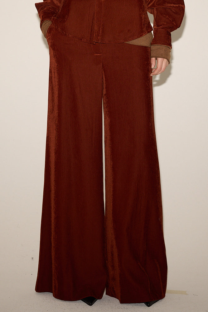 VELVET WIDE LEG PANT