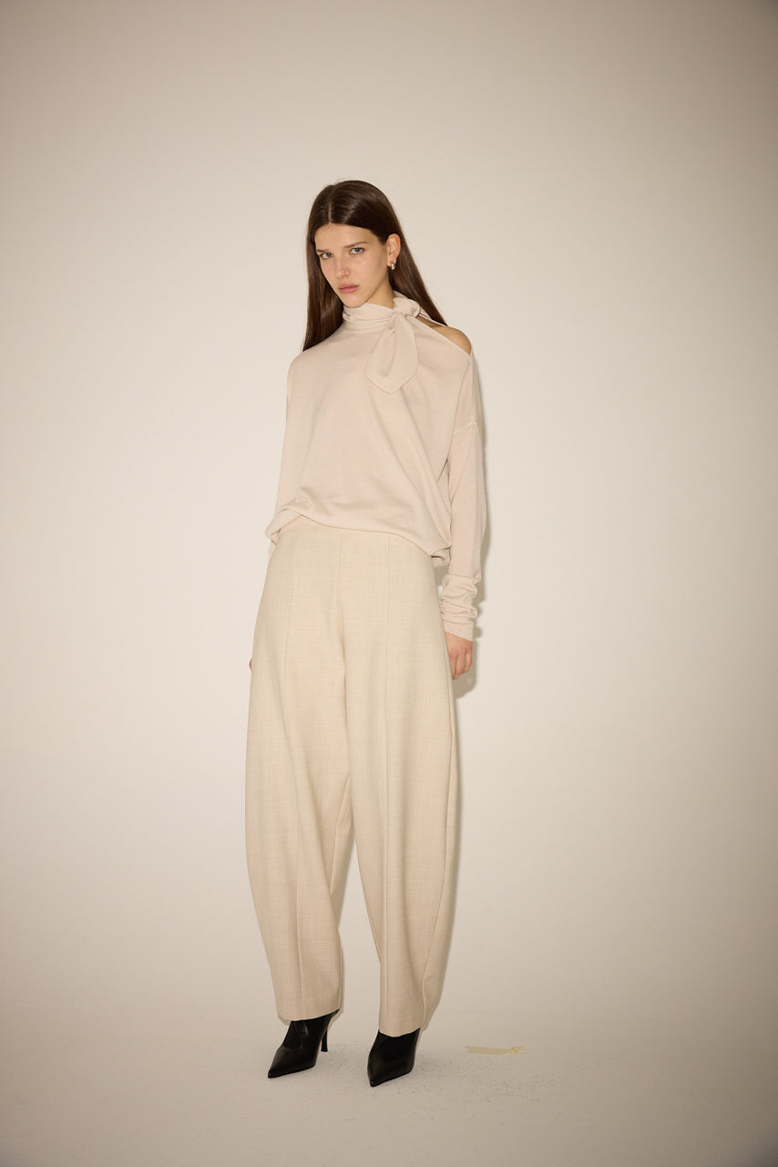 KNIT BARREL LEG TROUSER