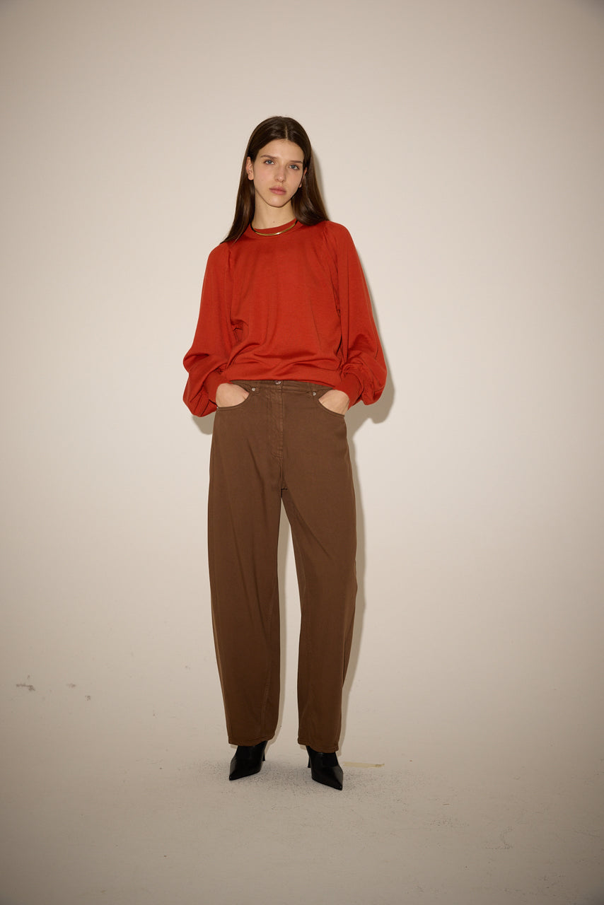 RELAXED WOOL CREWNECK - ORANGE