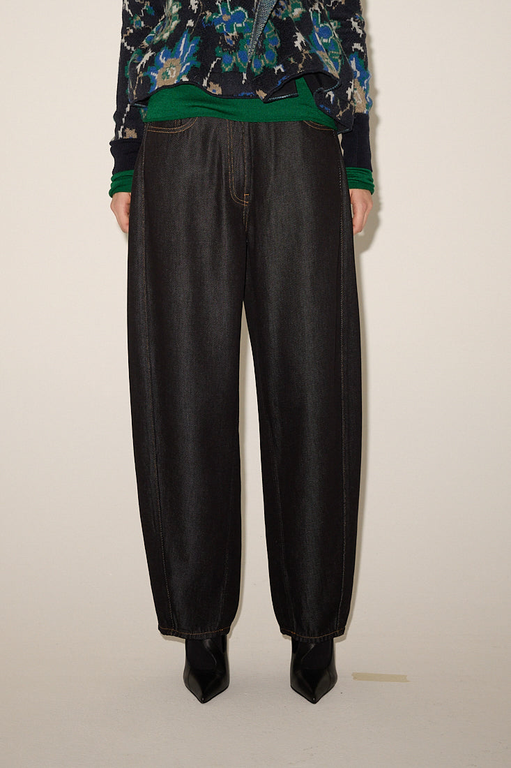 TAPERED DARK DENIM PANT