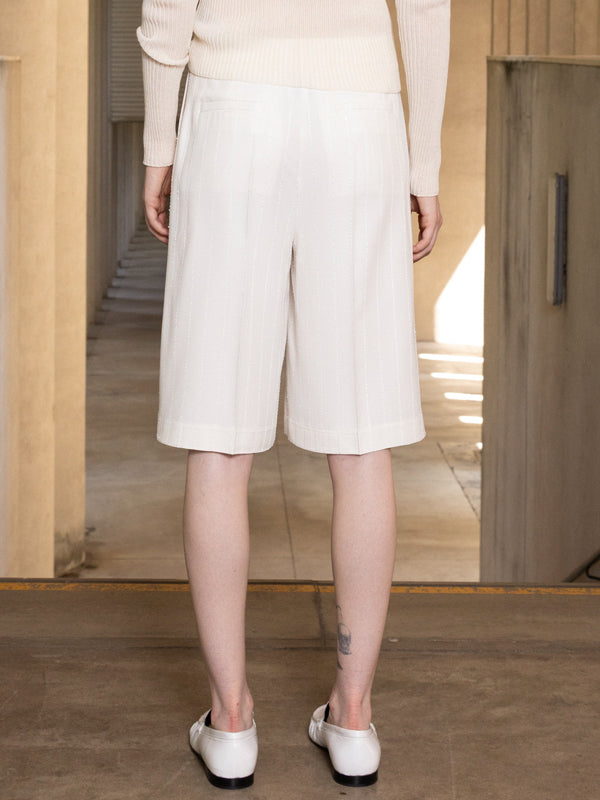 SEQUIN PINSTRIPE BERMUDA SHORT