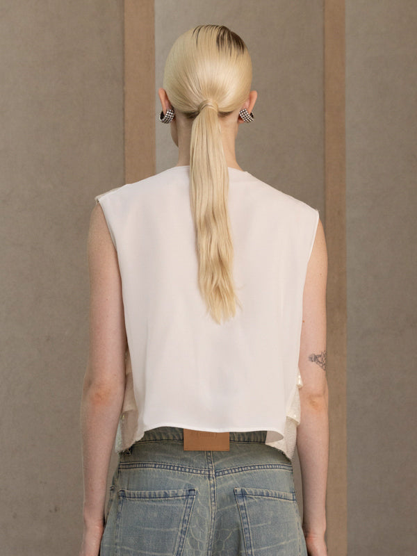 SLEEVELESS SEQUIN VEST