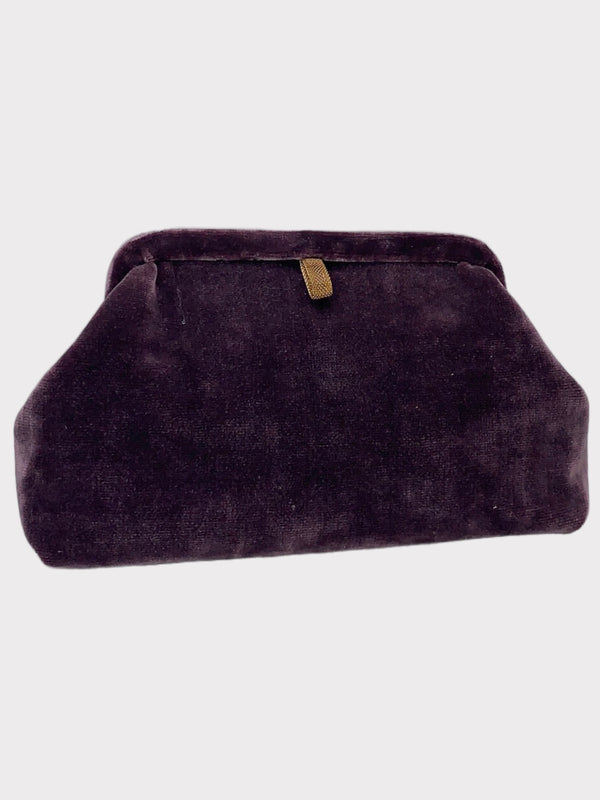 LIETTE VELVET CLUTCH - PURPLE