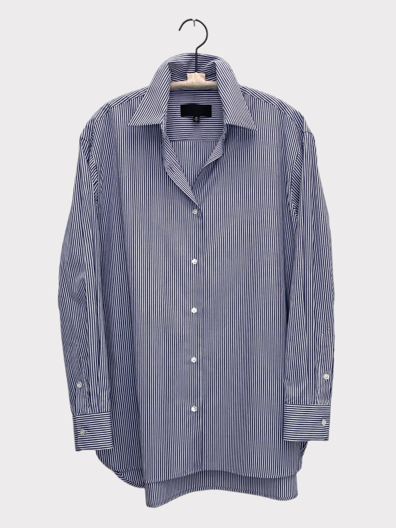 YORKE SHIRT - NAVY/WHITE STRIPE