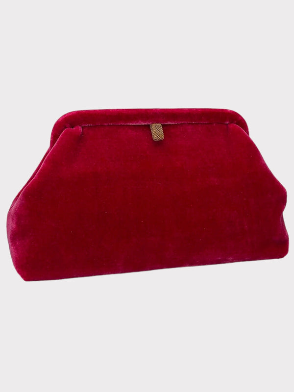 LIETTE VELVET CLUTCH - HOT PINK