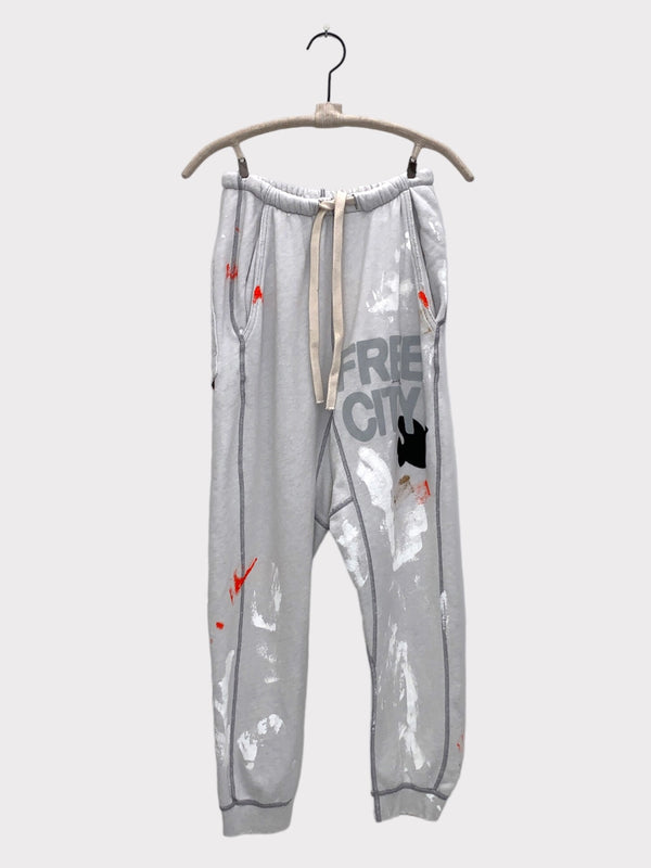 POCKET/PAINT 100% DIP SWEATPANT - WHITEOUT DIP