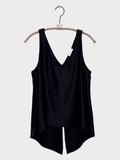 LOU ONE PIECE SCOOP NECK TANK - BLACK