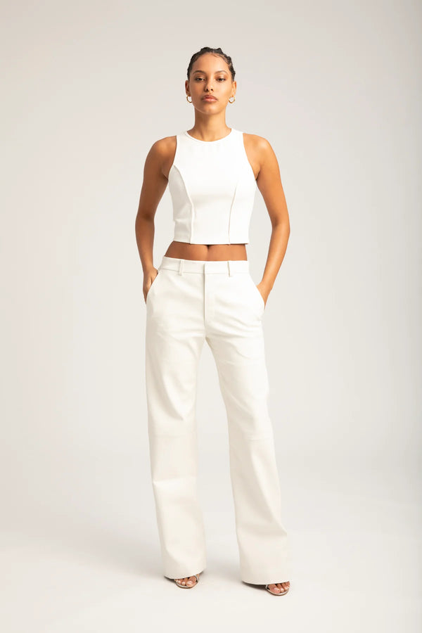 BAGGY LOWRISE TROUSERS - WHITE