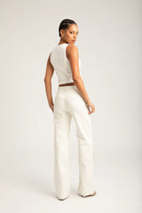 BAGGY LOWRISE TROUSERS - WHITE