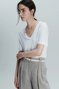 BECK V-NECK JERSEY TEE - WHITE