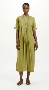 SEAN DRESS IN COTTON VOILE - AVOCADO