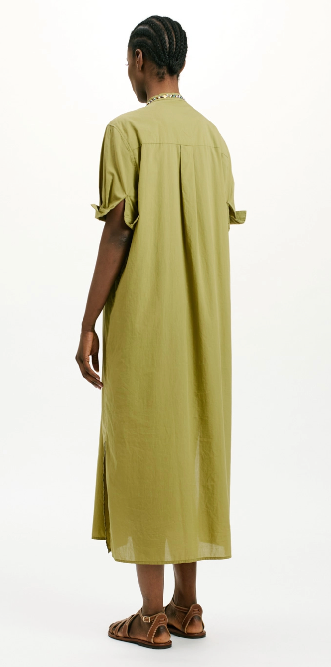 SEAN DRESS IN COTTON VOILE - AVOCADO