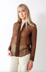 KRIS SILK SHIRT - TAUPE
