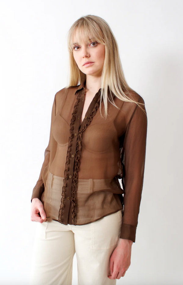 KRIS SILK SHIRT - TAUPE
