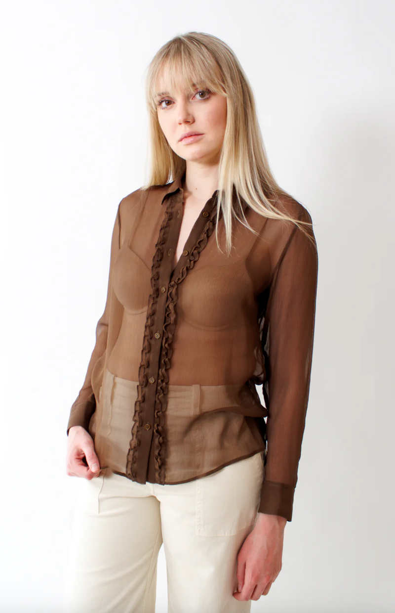 KRIS SILK SHIRT - TAUPE